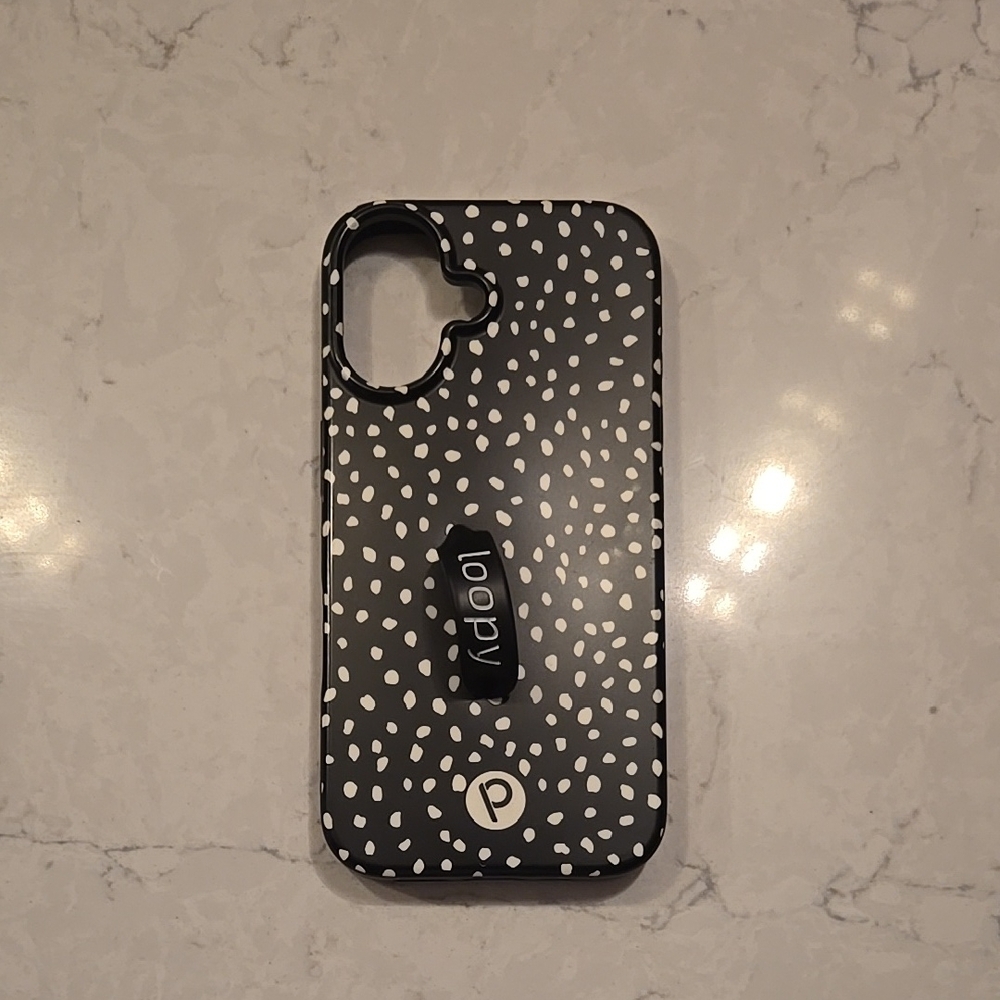 Loopy Case Black and White Polka Dot Phone Case For Iphone 16
